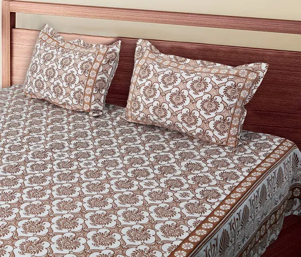 Brown_Cotton_Imperial_Flourish_Double_Bedsheet_With_Pillow_Cover_120X120_Cm